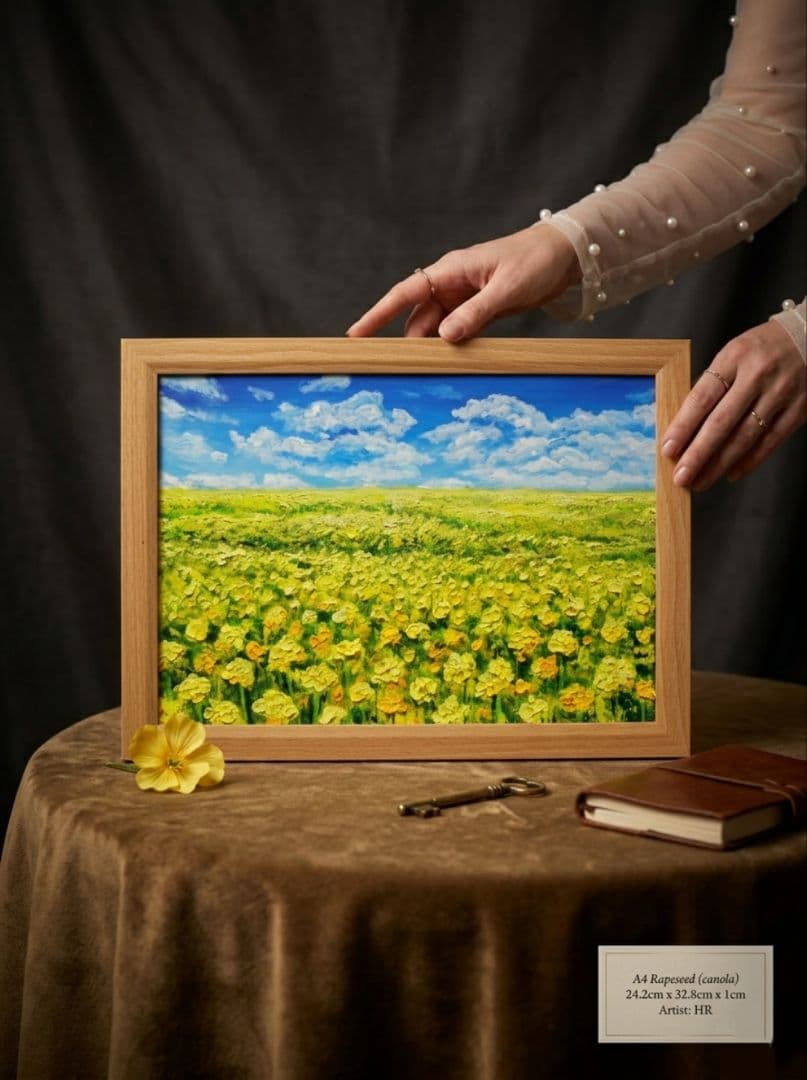 油絵 油彩 油彩画 絵 絵画【菜の花の丘】