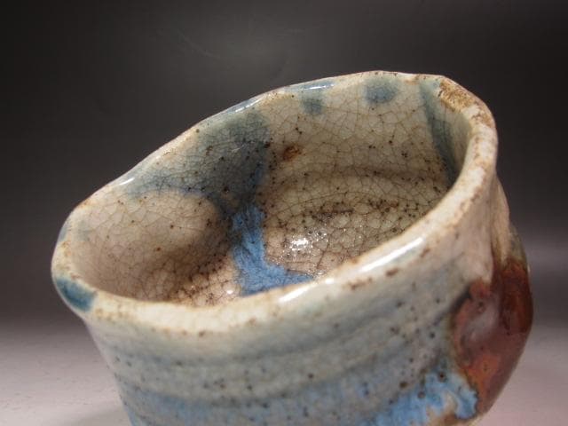 ★　青木木米（聾米）　彩釉茶碗　武者小路　官休庵　十三代　有隣斎の花押★x634