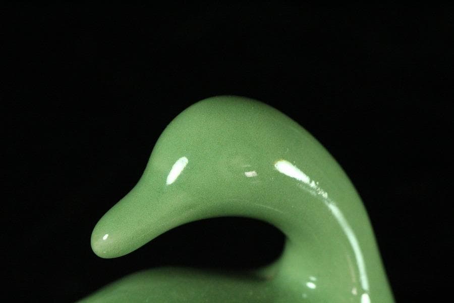 眞清水蔵六作 青磁 雁 香合(K-BB521)