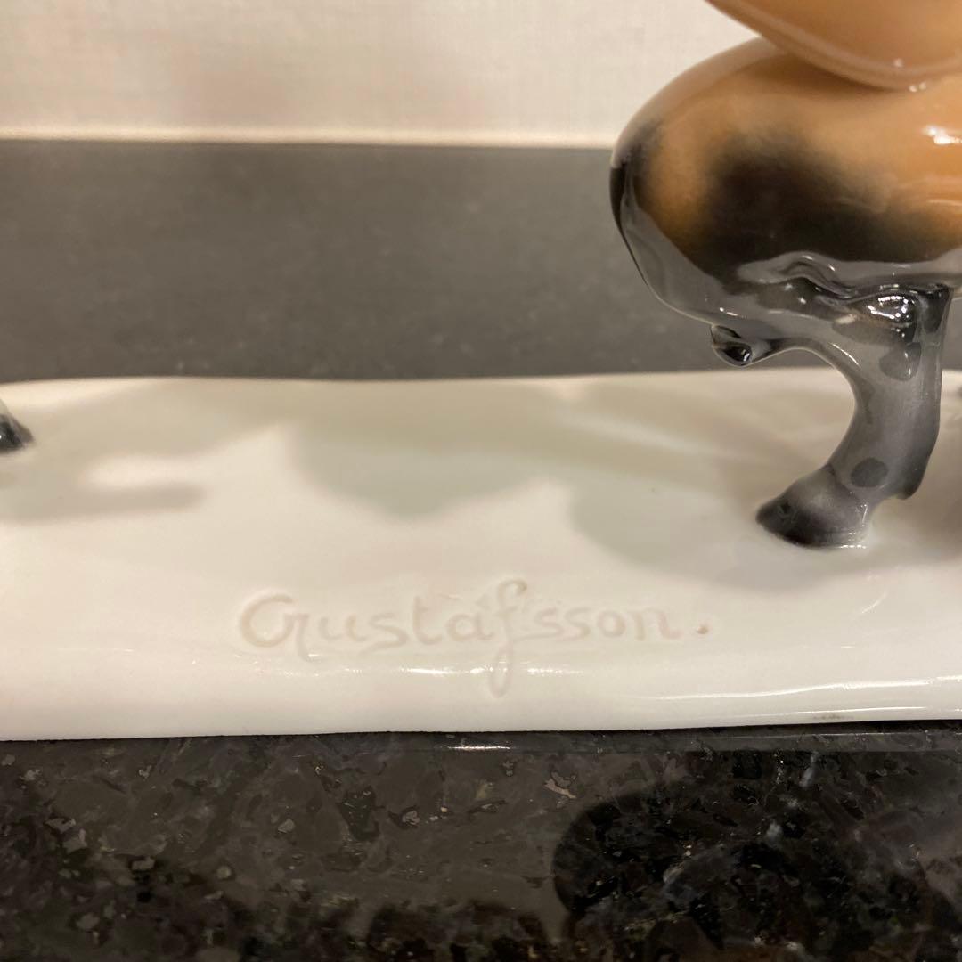 【一点物♡】「Gustafsson」と刻印　雄ヤギと角をぶつけ合う牧神の彫刻