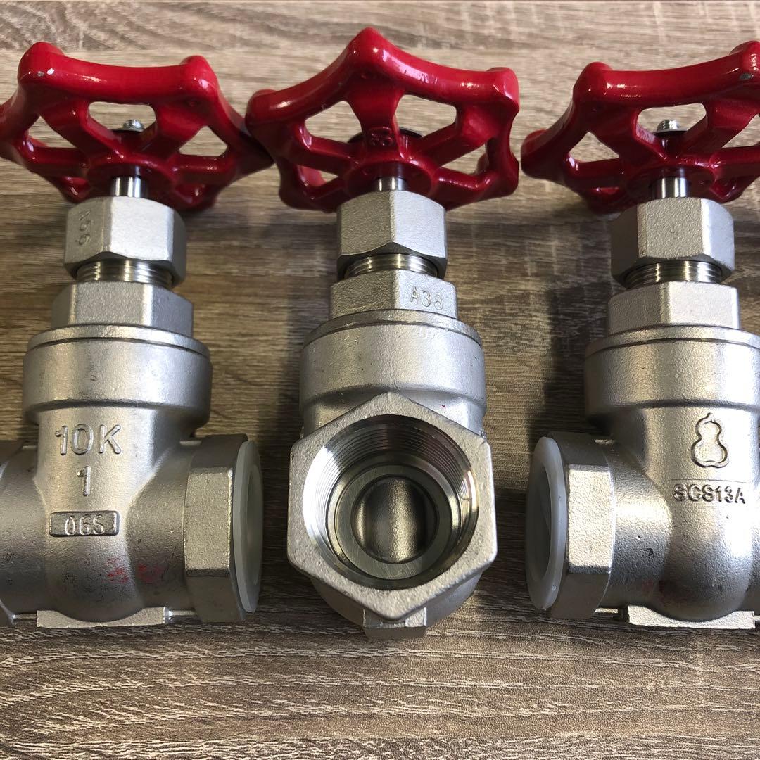 SUSネジ込みバルブ　仕切弁25A×5個