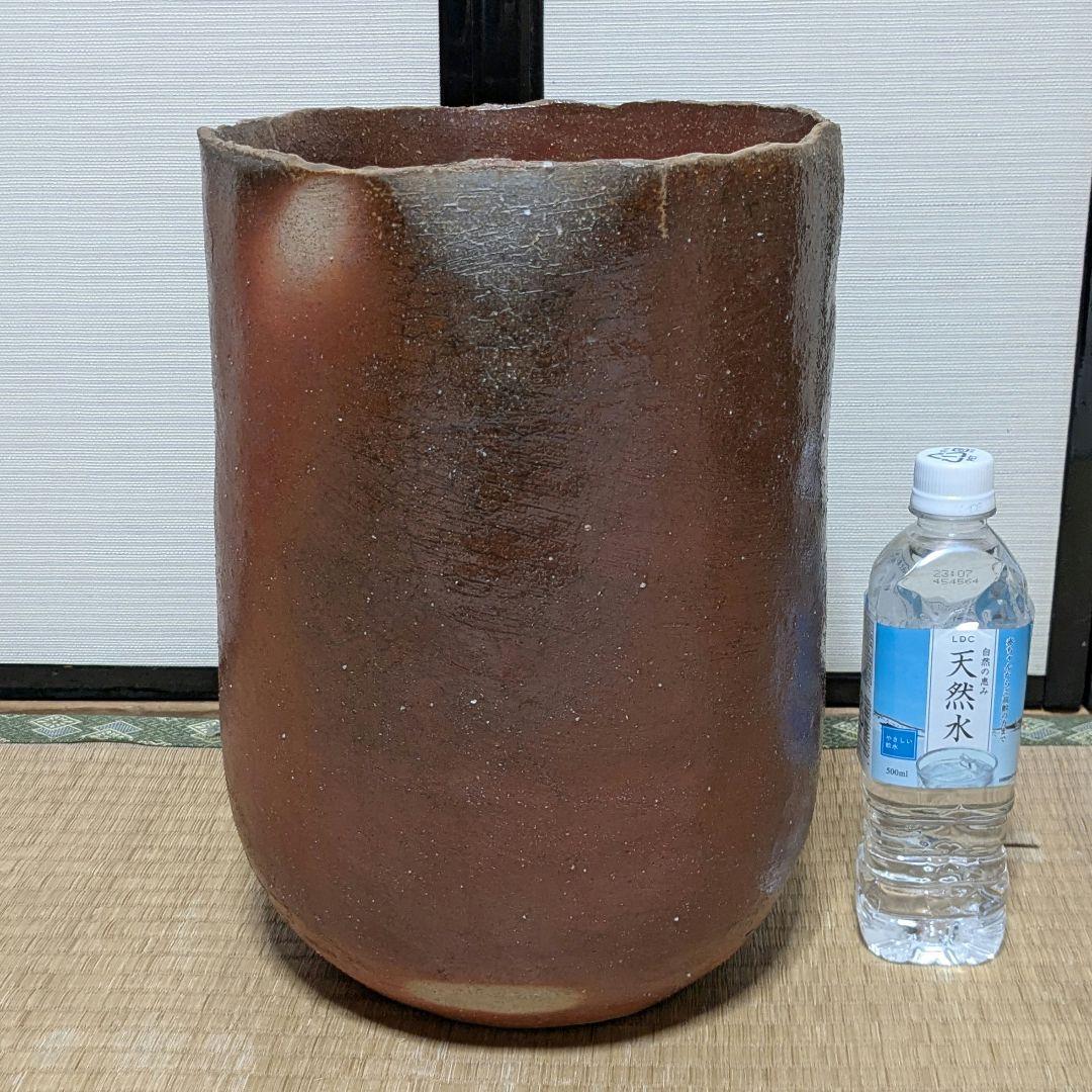 備前焼 メダカ鉢 大型花器 花生 水瓶 水甕 水槽 花瓶 花入 フラワーベース