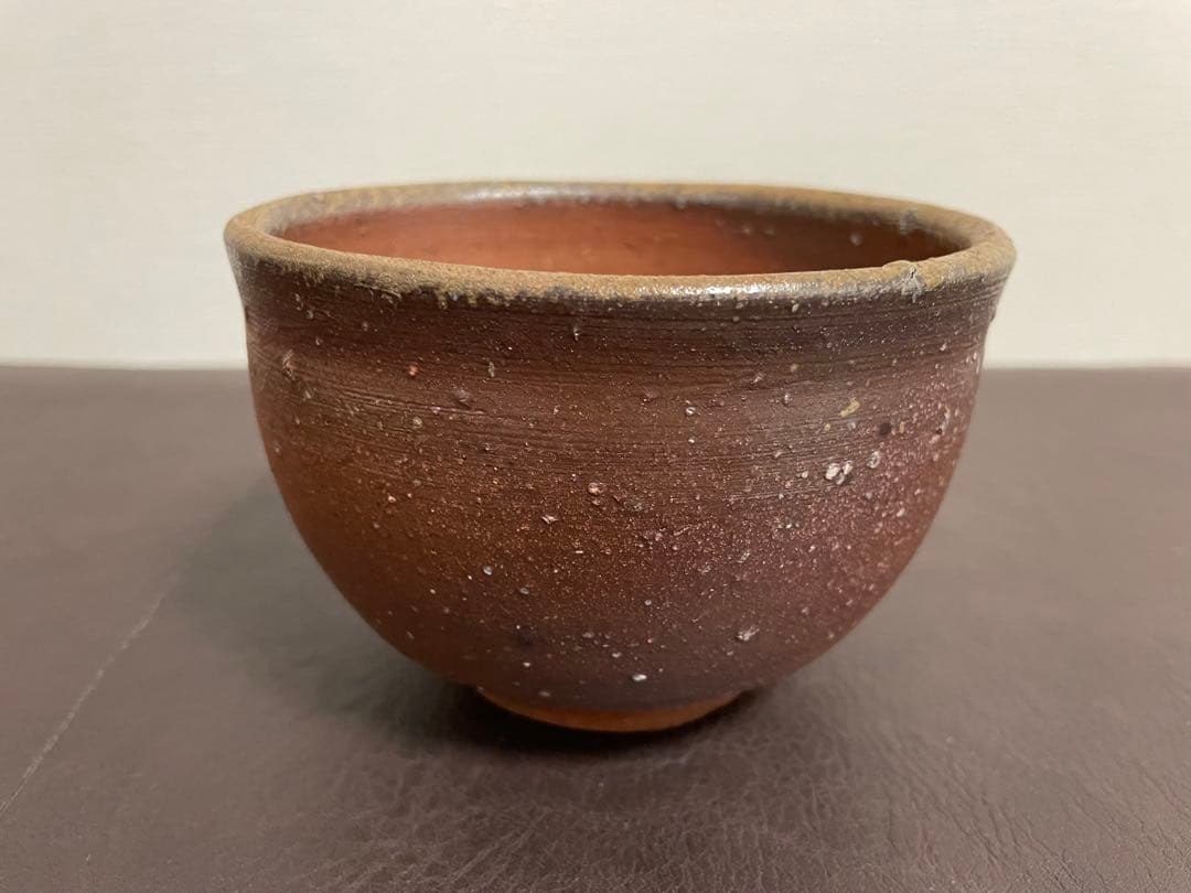 藤原建　備前緋襷茶盌　共箱　栞　備前焼　茶碗　茶道具