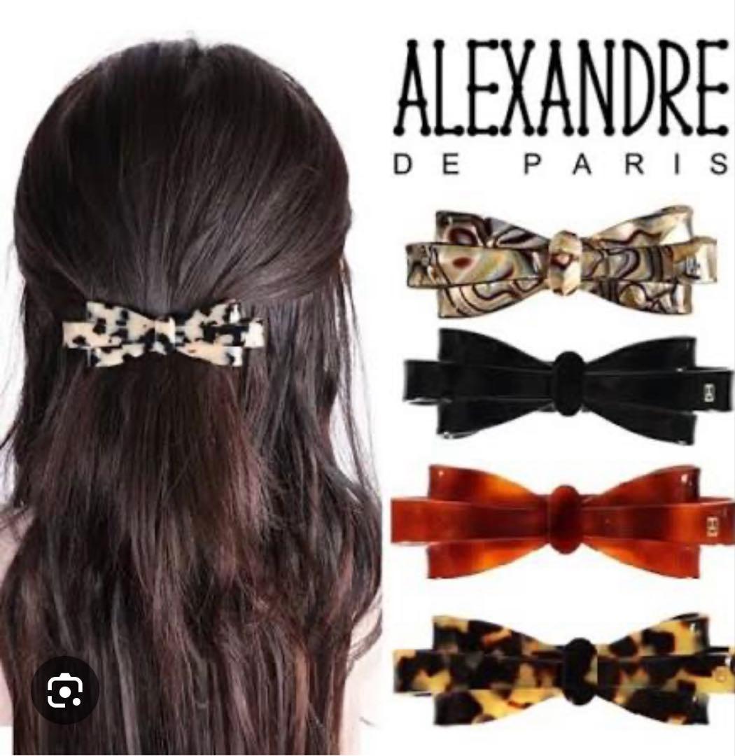美品 アレクサンドルドゥパリ リボン バレッタ べっ甲柄 ヘアアクセサリー
