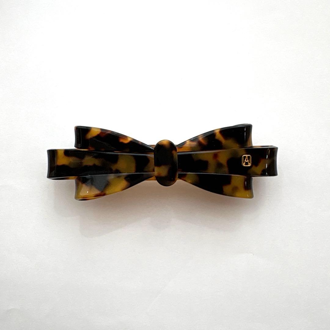 美品 アレクサンドルドゥパリ リボン バレッタ べっ甲柄 ヘアアクセサリー
