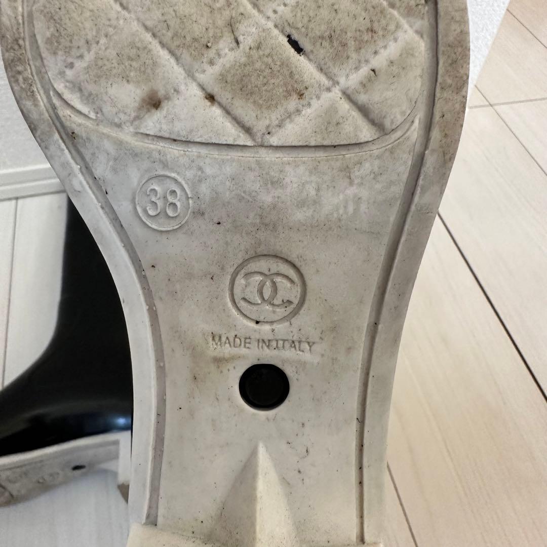 Chanel ブラック レインブーツ　長靴