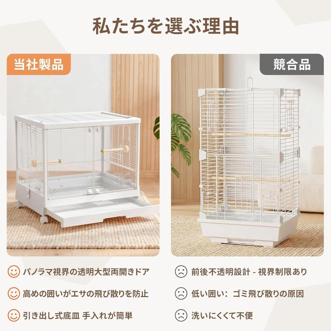 【新品】Ruexue 鳥かご バードケージ 65cm 大型 上部開閉可能