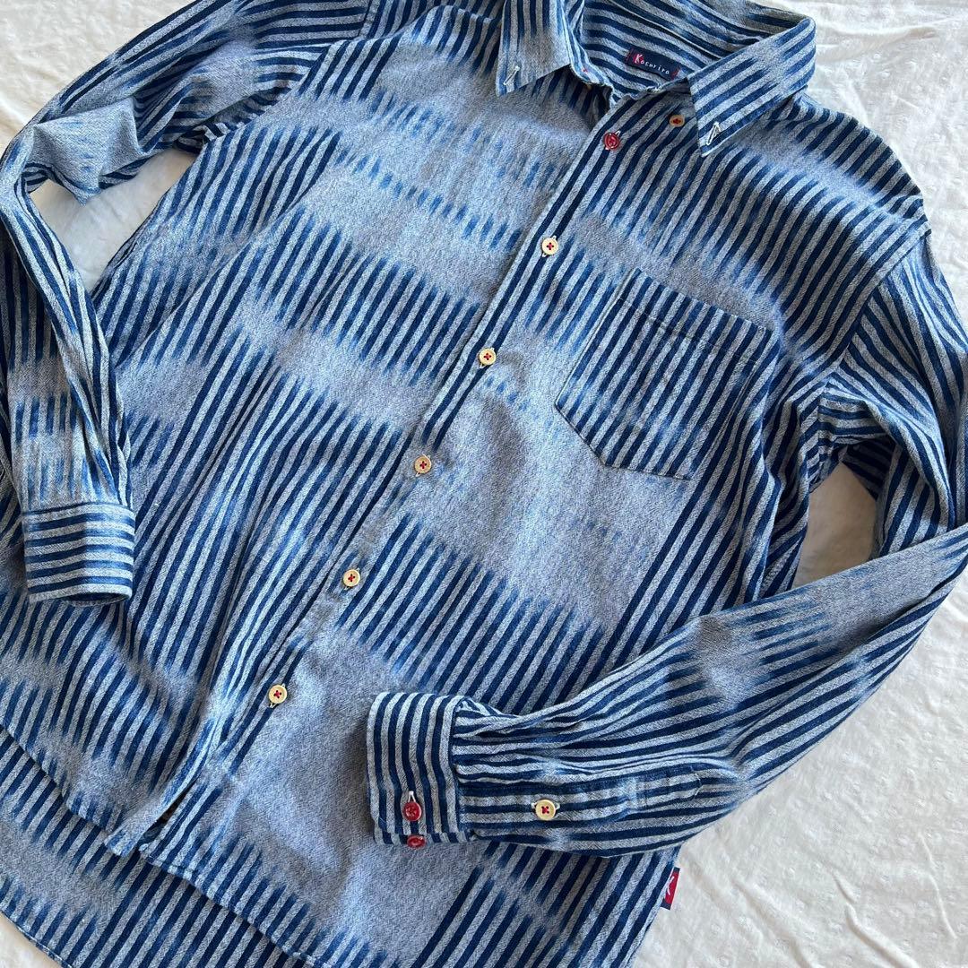 カスリラ kasurira 備後節織 ゆったりカジュアル シャツ 藍染