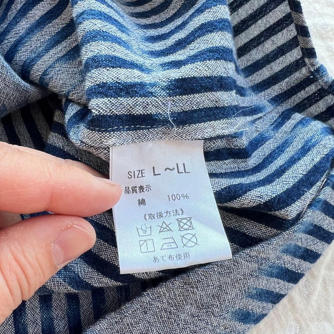 カスリラ kasurira 備後節織 ゆったりカジュアル シャツ 藍染