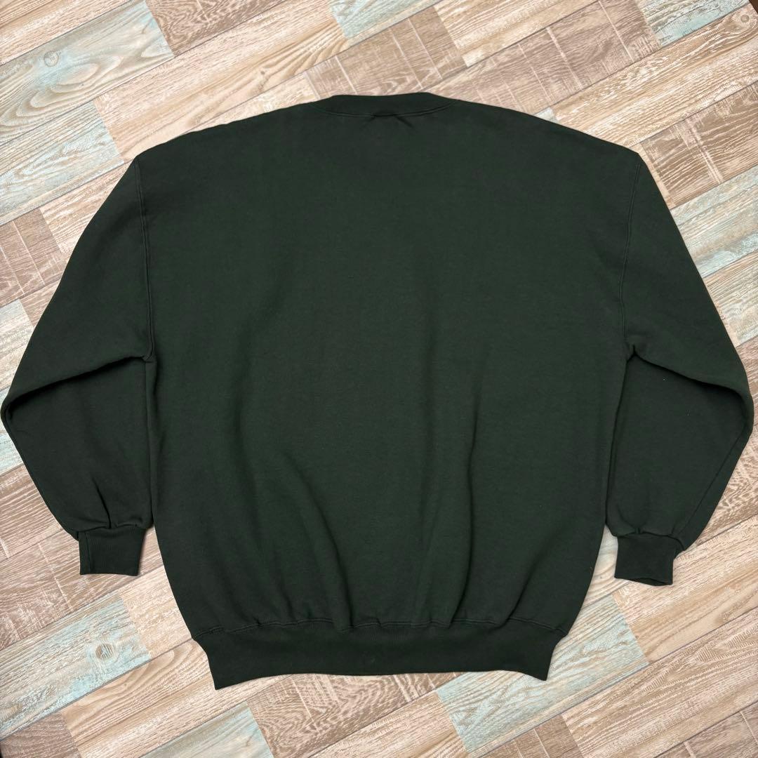 USA製 ラッセル スウェット モスグリーン 無地 ブランク XXL 前V