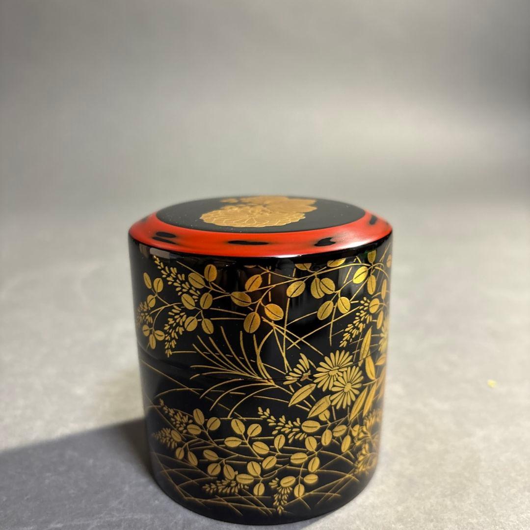 茶道具　和田寿峰　菊桐秋草蒔絵　茶器　共箱