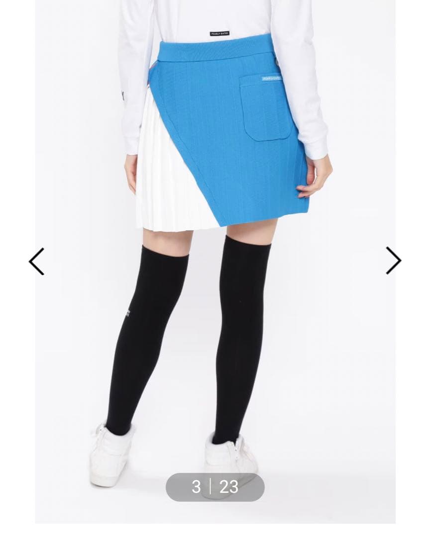 パーリーゲイツレディース 光栓 Wジャガード＋ピンタック ニットスカートサイズ0