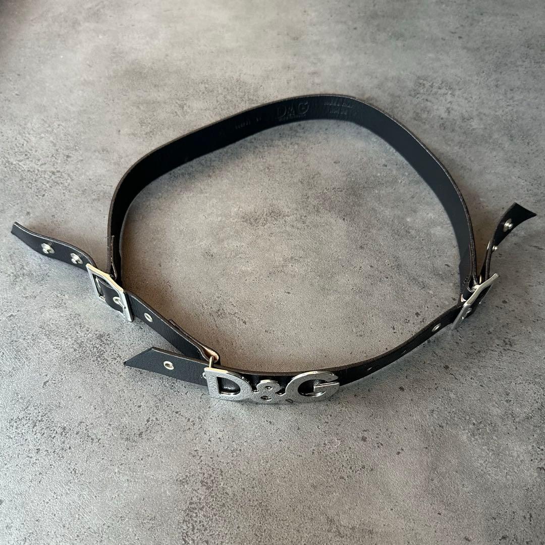 DOLCE&GABBANA y2k 00s ロック ロゴ　レザーベルト