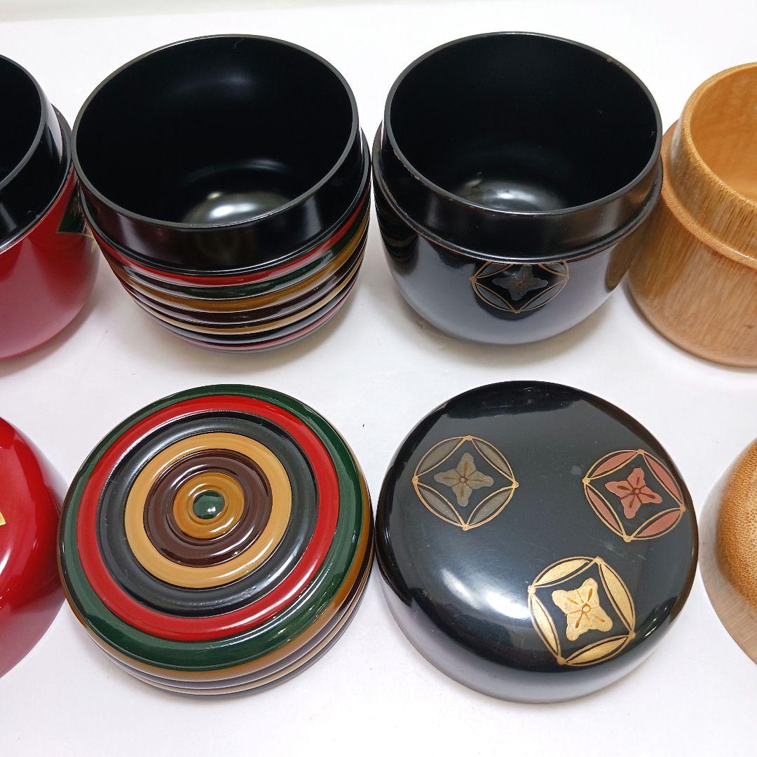 Y3122-102 茶道具 蒔絵 独楽塗 竹製等 棗6点セット 　ひ