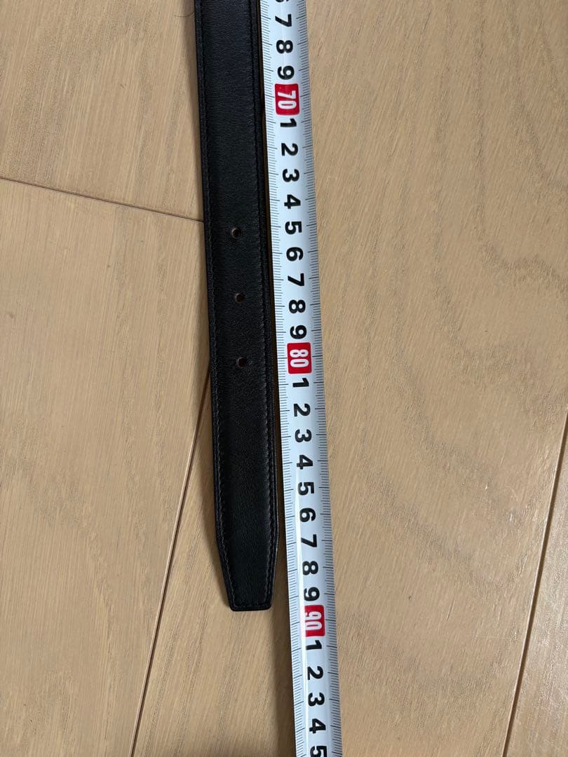 トヨ様　Hロゴバックル ベルト ノワール/オレンジ