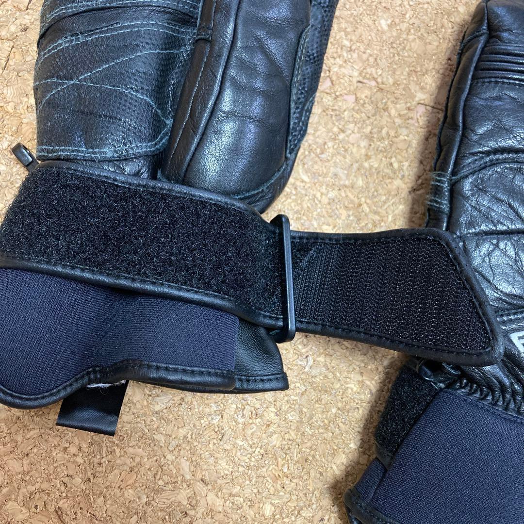 【美品】ファブリス FABLICE スキーグローブ手袋ロブスター型Lメンズ黒革
