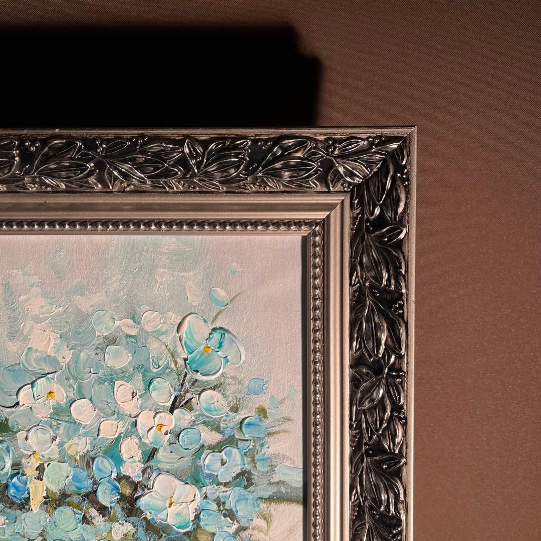 ★アサヒ★手書き油絵 花瓶の花 額付 他1点