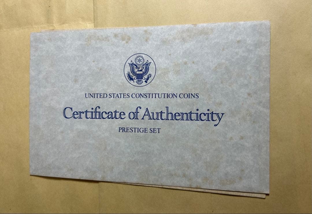 [1987年] アメリカプレステージ プルーフセット 鑑定書付き 本物保証