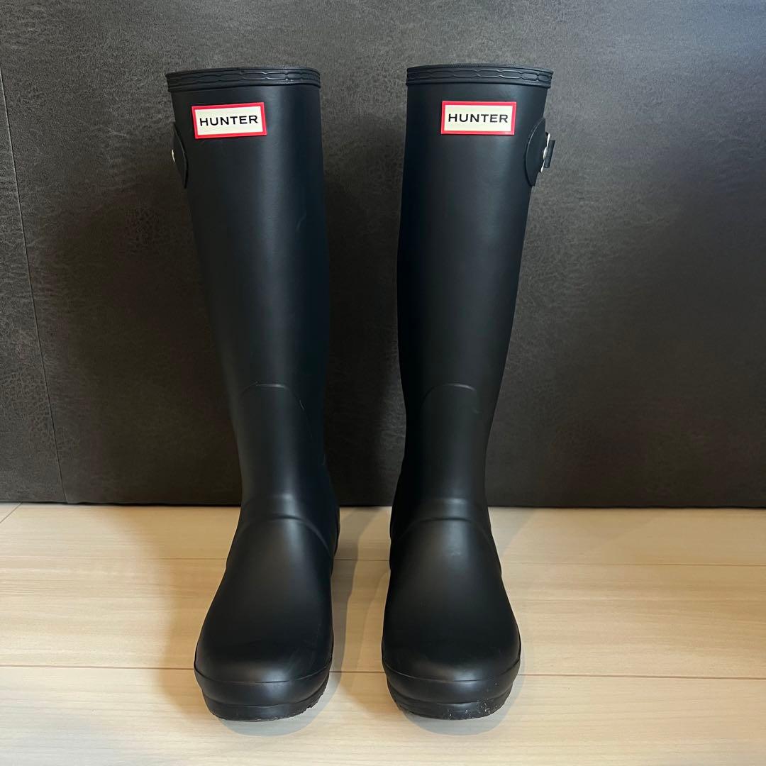 【美品・1回使用】Hunter ロングブーツ 黒 UK5 2025年11月購入
