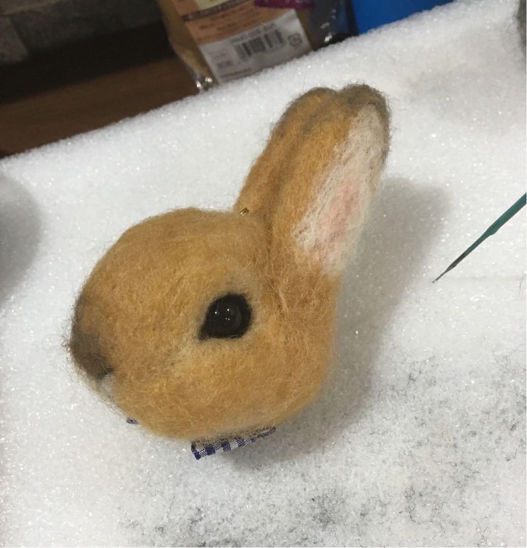 タモ様　うさぎ　羊毛フェルトストラップ