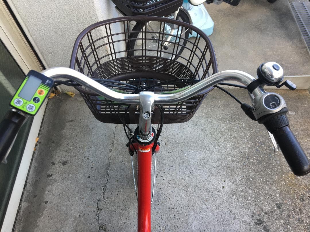 地域限定送料無料　パス　シオン　12,3AH　軽量車　赤　神戸市　電動自転車