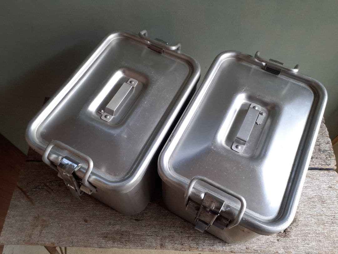 ビンテージ アルミコンテナ 2個 バッカン キャンプ アウトドア 昭和レトロ
