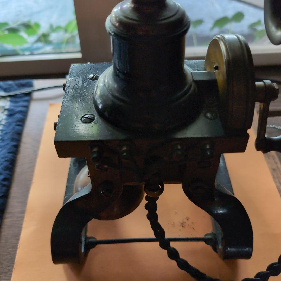 希少品 アンティーク電話 金属製 ハンドセット付き