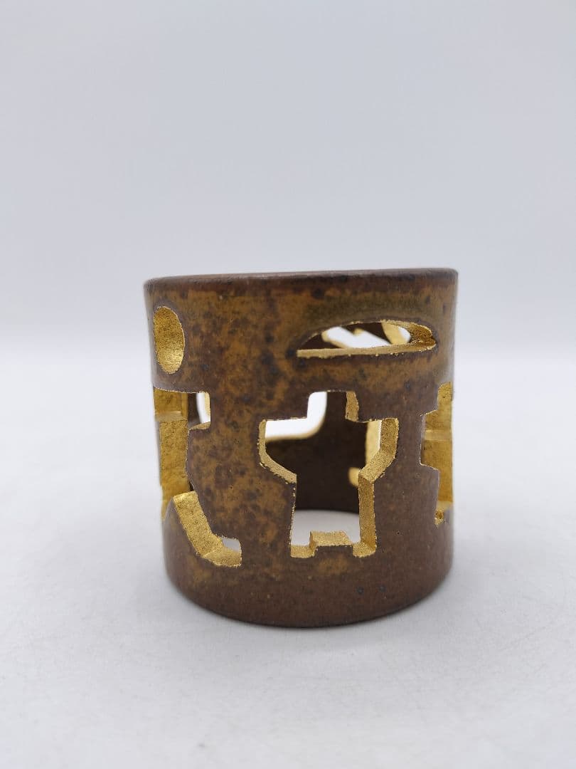 c804【新品・未使用】蓋置 透古代紋 丹羽好一 茶道具 木箱 茶道具