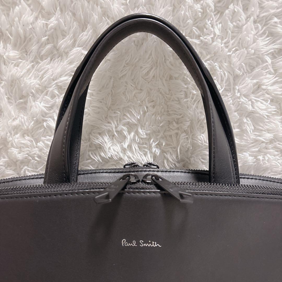 ポールスミス シャドーストライプ レザー 2WAY ブリーフケース ブラック