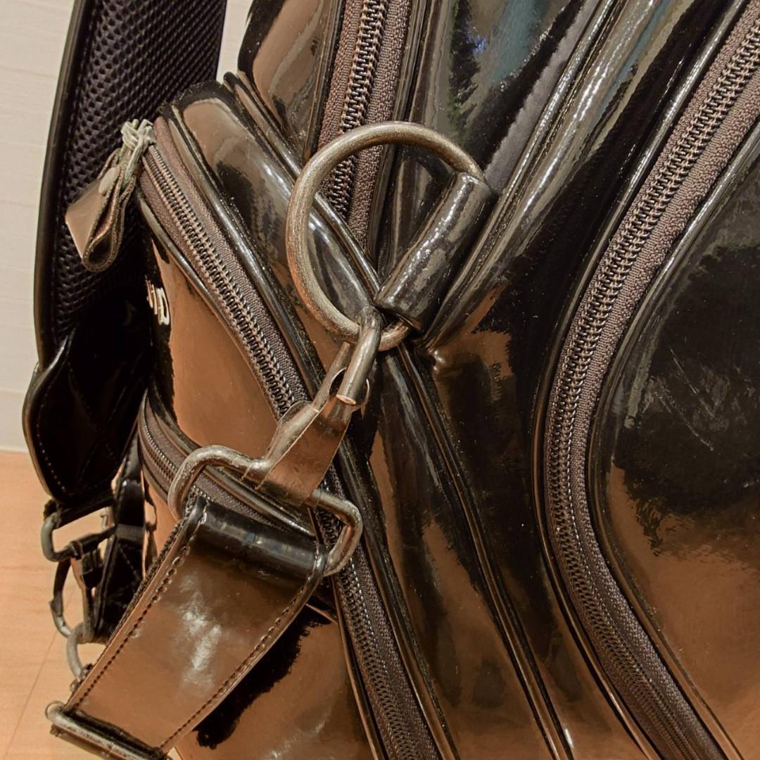 HALYRUID キャディバッグ エナメル ブラック 10型