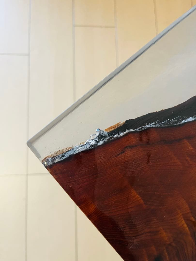 屋久杉　ソファテーブル　レジンテーブル　サイドテーブル