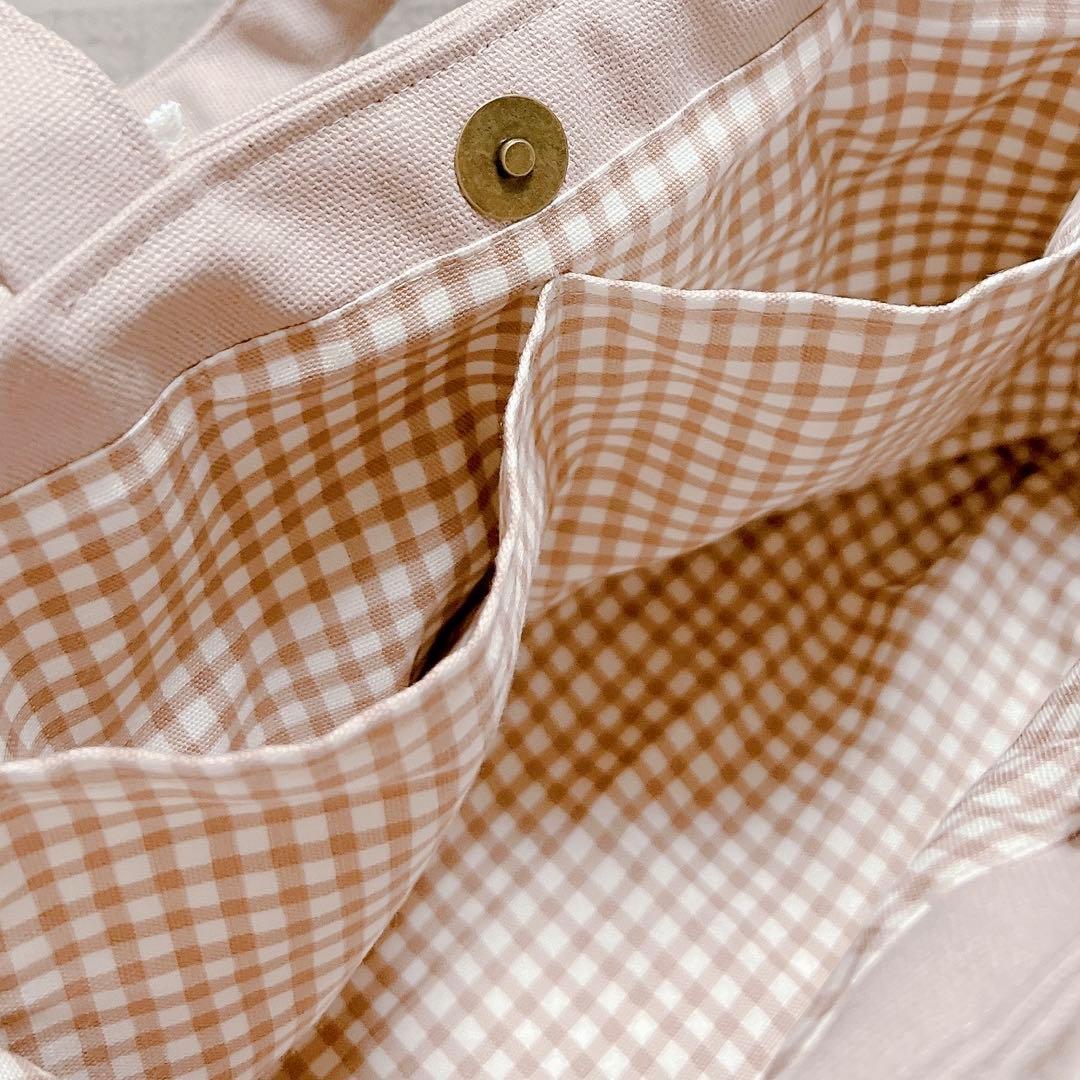 フリルトートバッグ コヤンイサムチョン ヒョウ柄 猫 ひょっこり猫ちゃん 刺繍