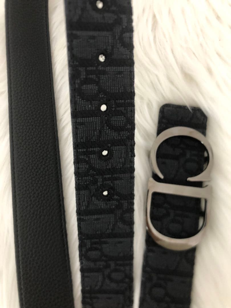 Dior ディオール　ブラック　ベルト　シルバーＣＤ　美品　高級感