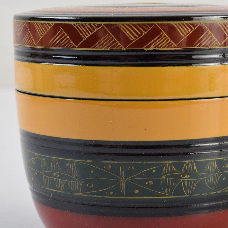 茶道具　中村湖彩作　唐物　独楽棗　共布共箱　V　9191