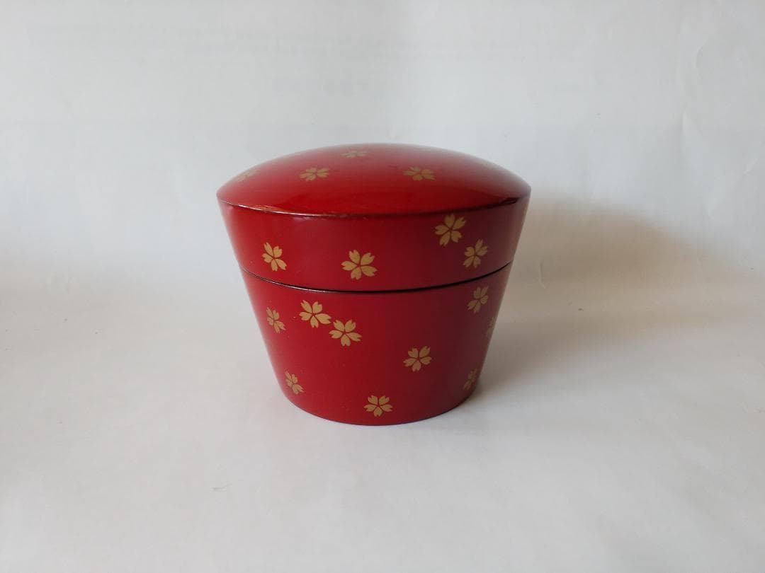 山中塗 久世宗春 作『桜に雉子蒔絵』朱薬器 棗 共箱 漆器 抹茶 茶道具 新品