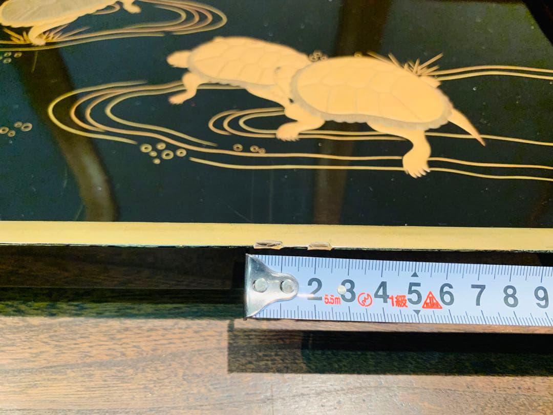 硯盆　広蓋　お盆　蒔絵　亀　天保時代　骨董　アンティーク