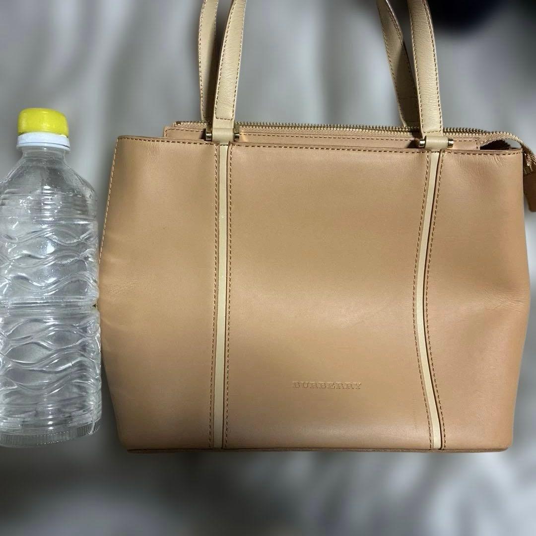 訳あり　Burberry ベージュ レザー トートバッグ　バーバリー