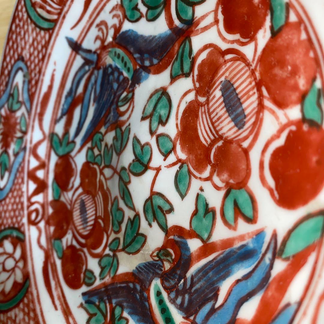 南京赤絵　鳳凰　明時代　大皿