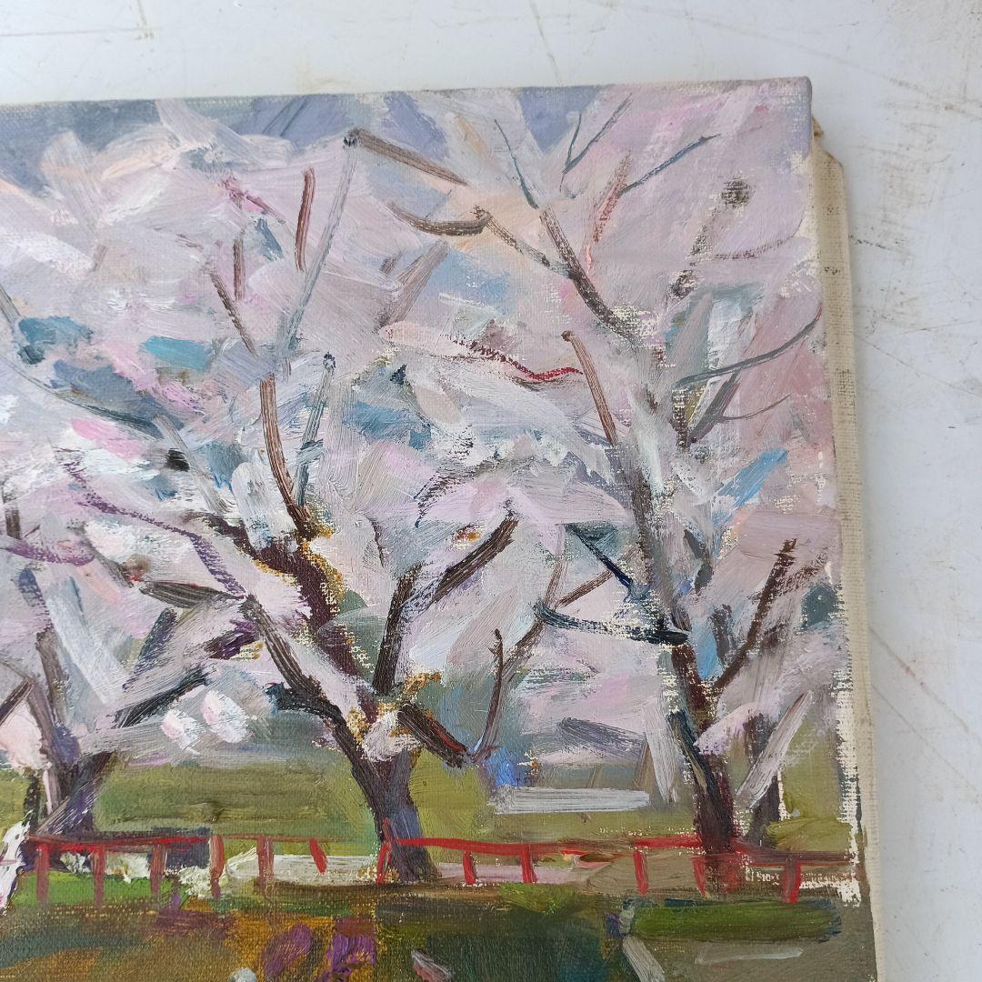 3179)川名満　油絵F8号　「湖畔の春」