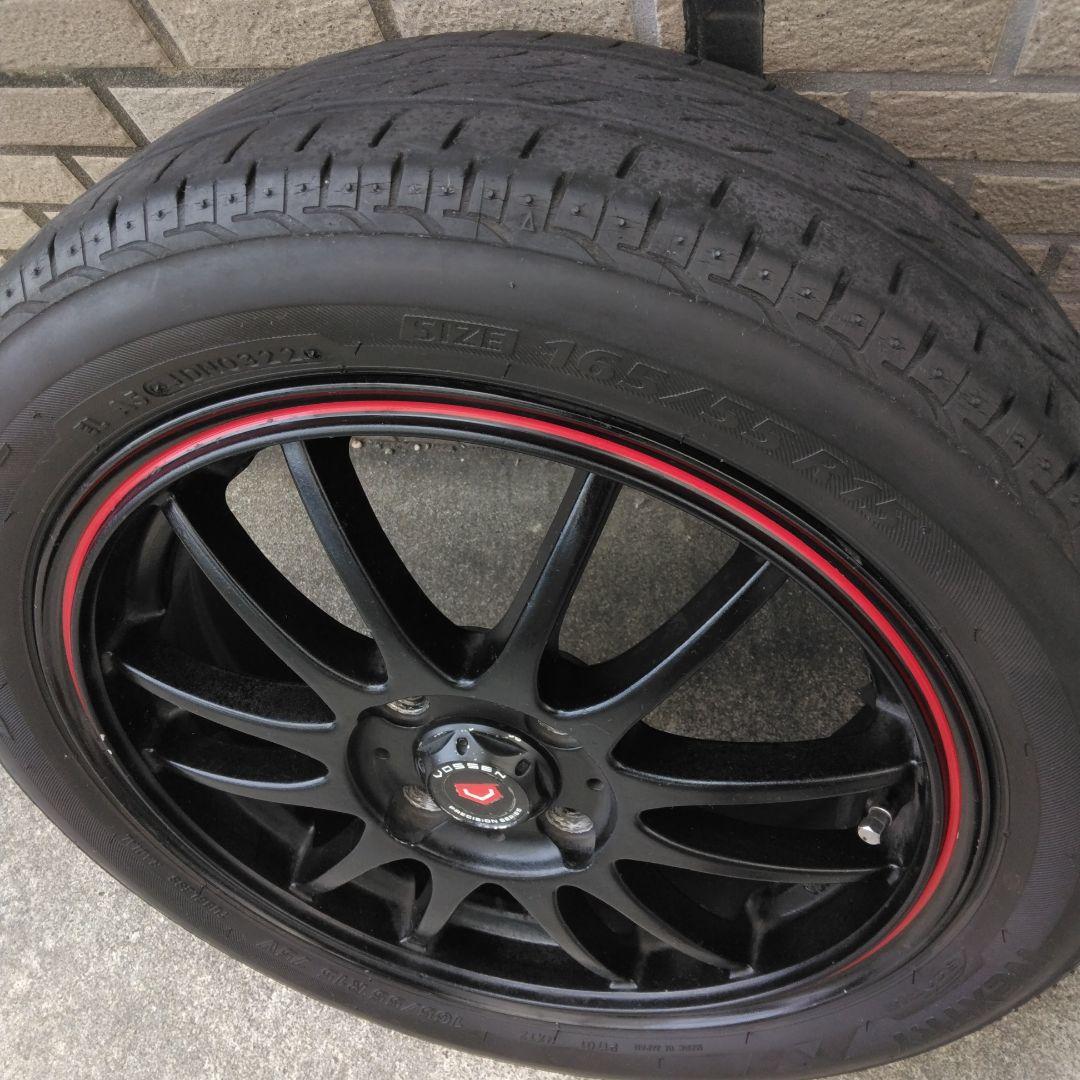 15インチ 5j　45エスホールドブラック スポーク ホイールセット