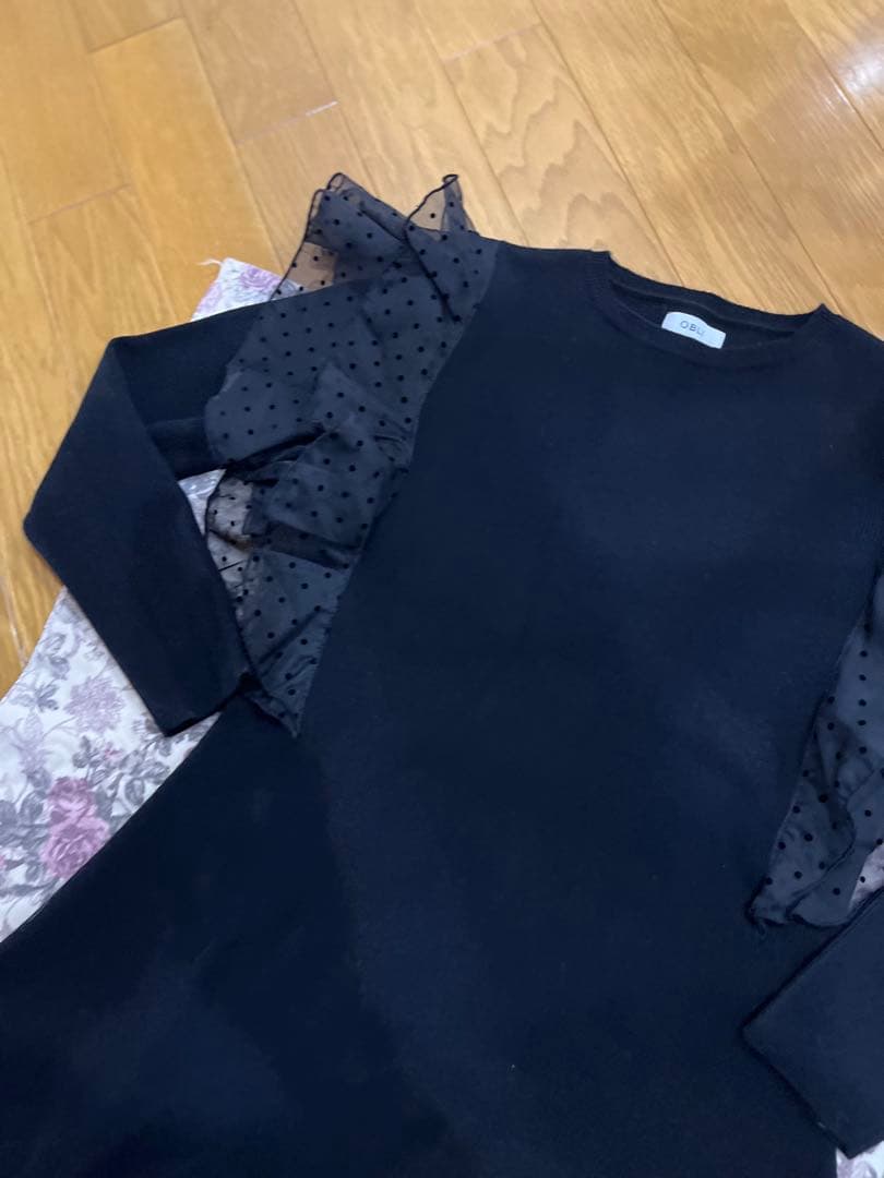 オブリ obli ドットチュールニットワンピース