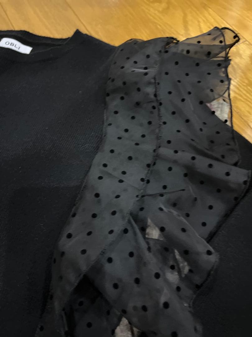 オブリ obli ドットチュールニットワンピース