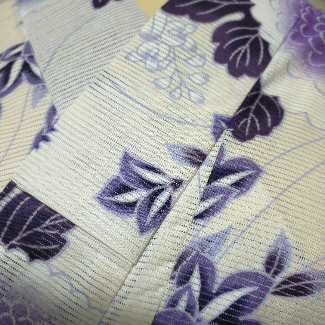 【No.118】綿絽の花柄　浴衣　中古美品