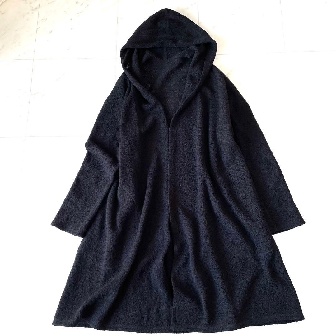 ヨーガンレール✨ロングコーディガン フーテッド ウールxモヘヤ M ブラック