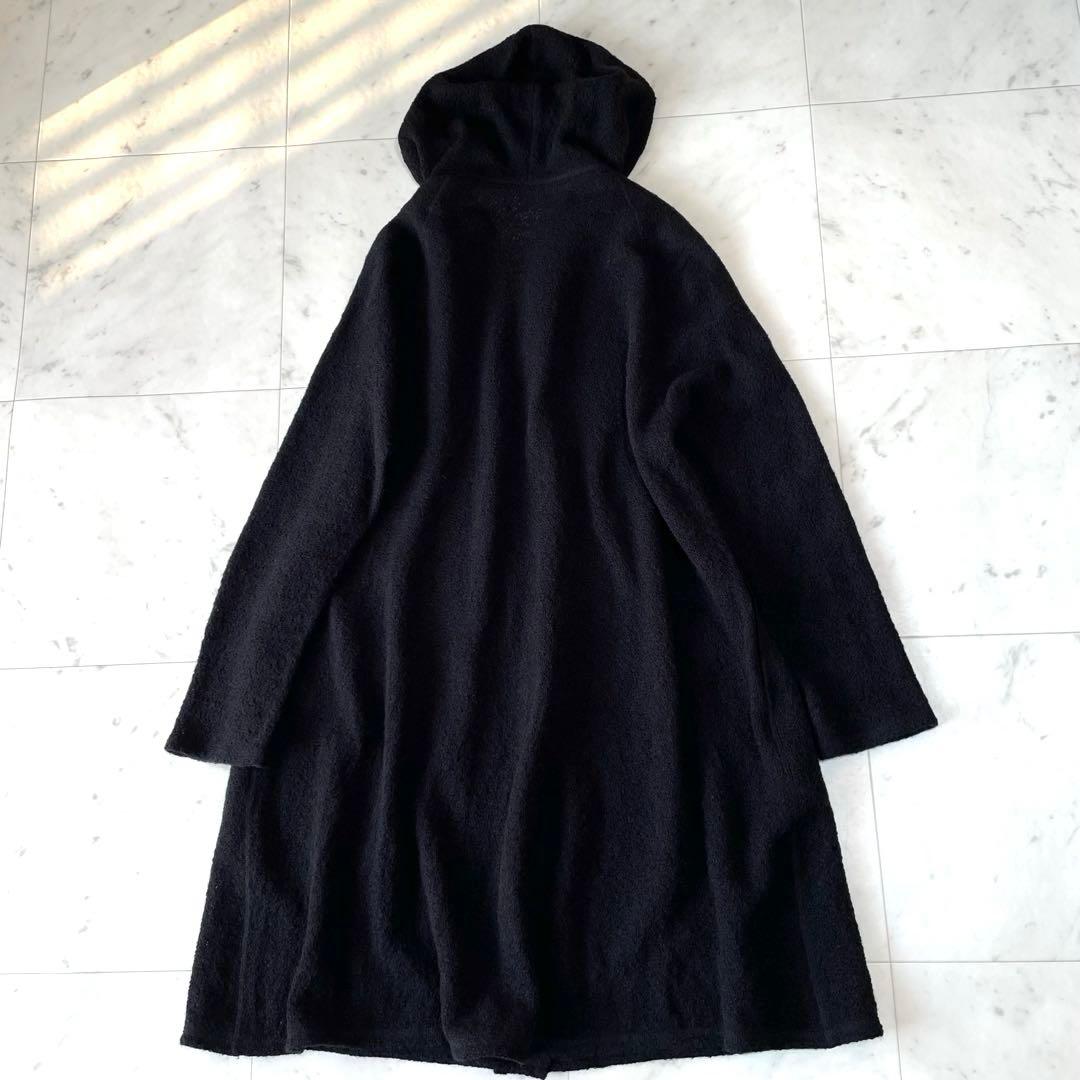 ヨーガンレール✨ロングコーディガン フーテッド ウールxモヘヤ M ブラック