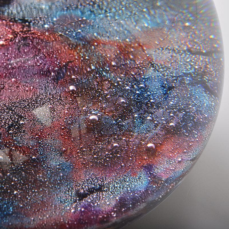 工芸ガラス　ガラス作家　戸田晶子作　吹きガラス　エナメル絵付　置物　VR6826