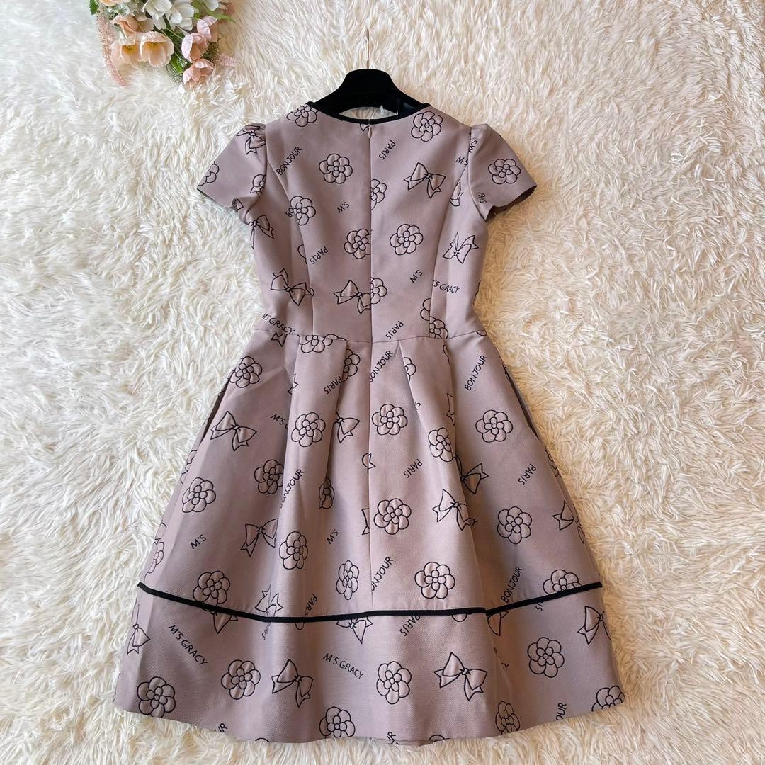 美品 M'S GRACY 2020年 カメリア ワンピース ベージュ 36