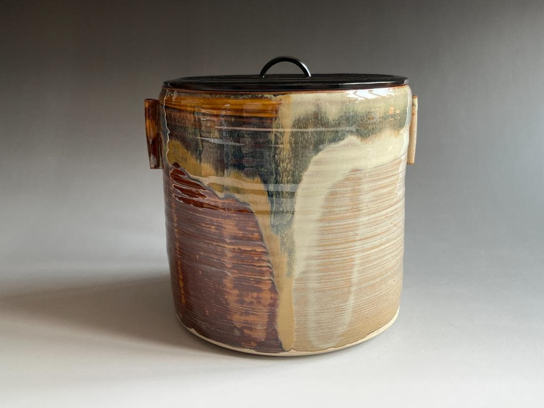 亀井楽山　高取焼　水指　而妙斎書付　茶道具　表千家