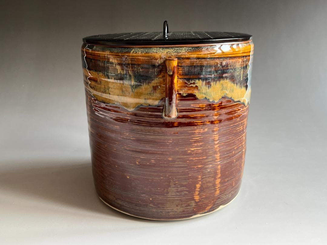 亀井楽山　高取焼　水指　而妙斎書付　茶道具　表千家