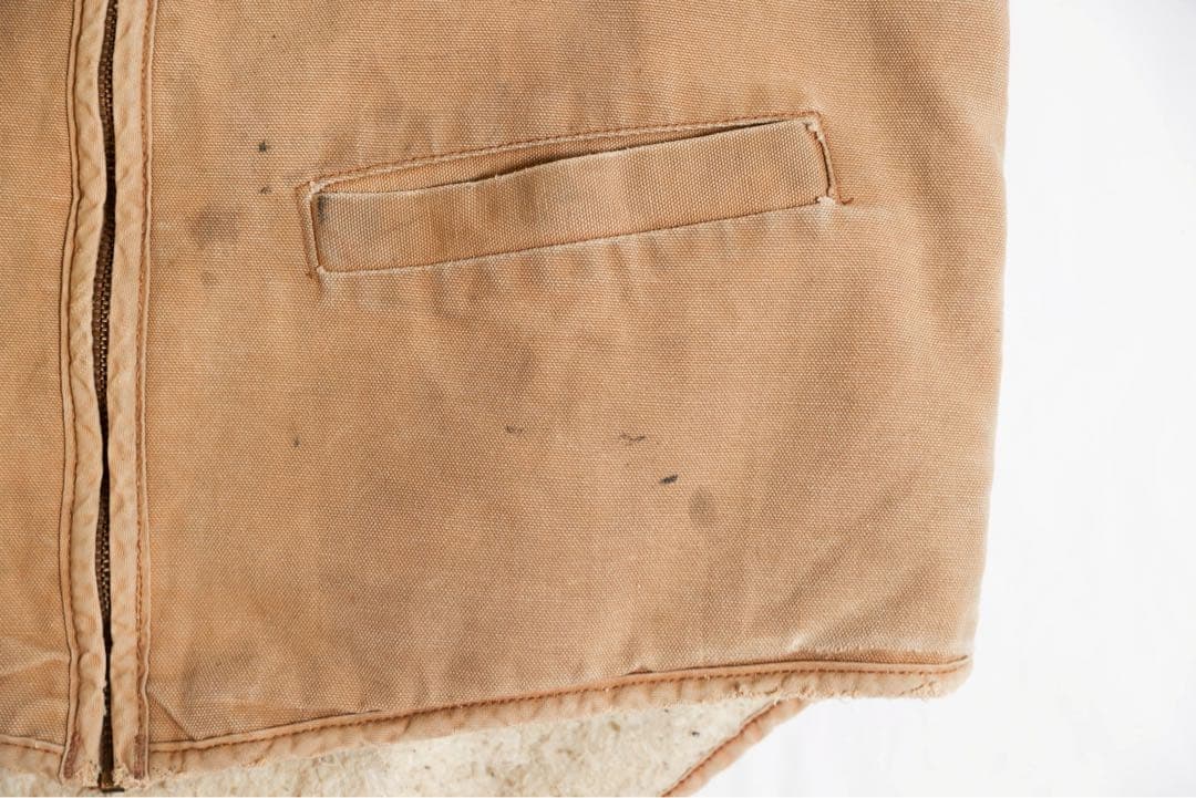 80s USA製 カーハート ダックベスト フェード ビンテージ 裏ボア LT